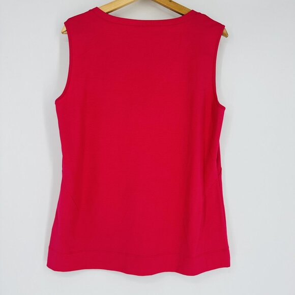 Lafayette 148 Dark Pink Magenta Scoop Neck Stretch Tank Top Blouse Plus Size 2X - Picture 5 of 9